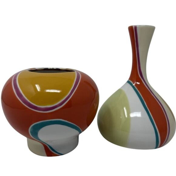 Anthropologie Other - Jill Rosenwald Ceramic Mod Vases by Magenta (Set of 2) MCM